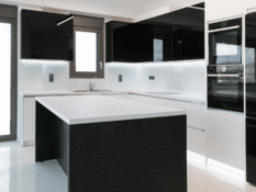 White  and Black kitchen furniture 